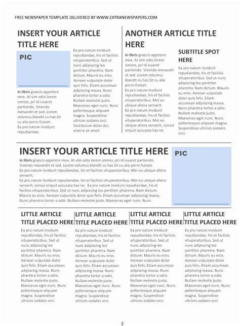 40 Blank Newspaper Template Microsoft Word Markmeckler Template Design