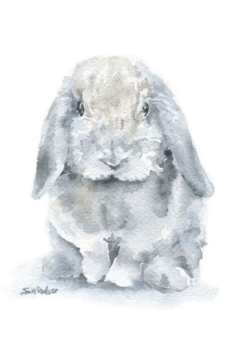 Bunny Rabbit Watercolor Animal Art Prints Nursery Childrens Etsy