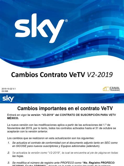 Presentacion Nueva Version Contrato De Suscripcion Vetv V2 2019 Pdf