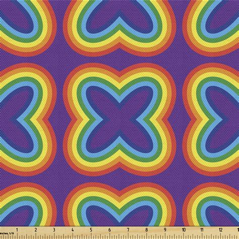 Rainbow Fabric By The Yard Abstract Butterly Inspired Multicolor