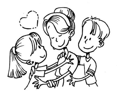 El Amor De Los Hijos A Una Madre Dibujo De Hijos Abrazando