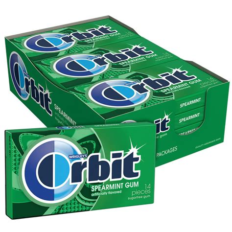 Orbit Spearmint Sugar Free Bulk Chewing Gum 14 Pc 12 Ct