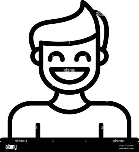 Smiling Boy Icon Outline Smiling Boy Vector Icon For Web Design