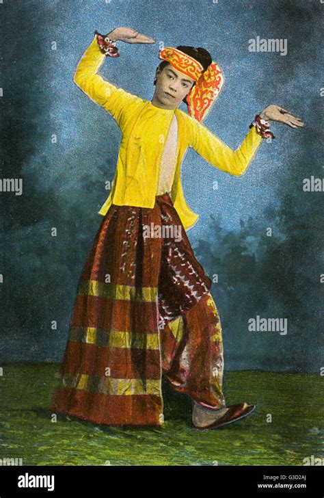 Myanmar A Burmese Dancer Striking A Pose Date Circa 1910 Stock Photo