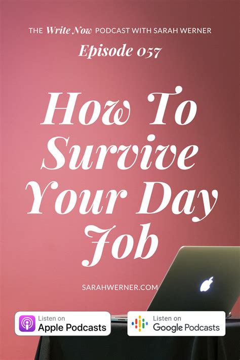 How To Survive Your Day Job Episode 57 Of The Write Now Podcast On