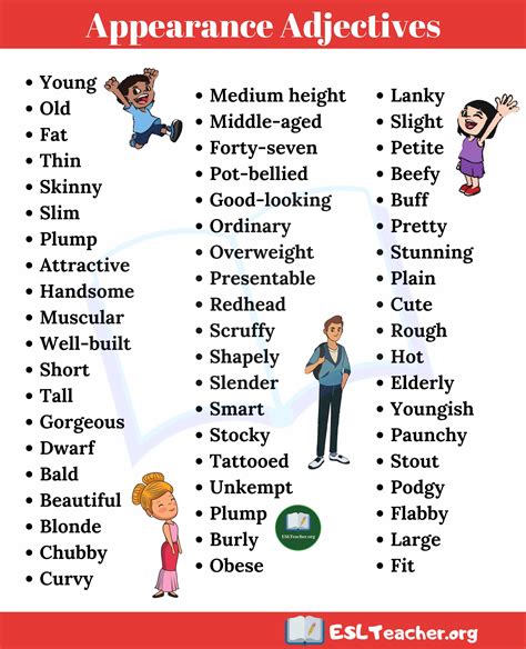 50 Useful Appearance Adjectives to Describe People in English - Love ...