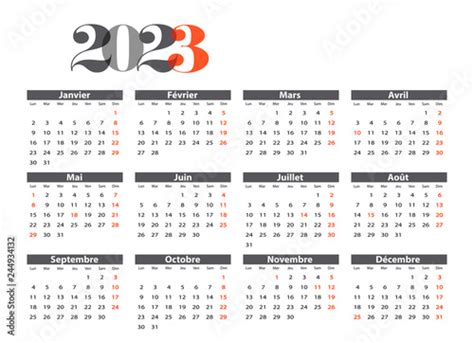 Vecteur Stock Calendrier 2023 Adobe Stock