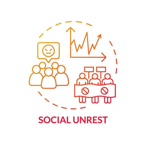 Social Unrest Red Gradient Concept Icon Economic Inequality Civil