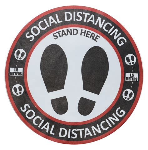 Social Distancing Signage Round Floor Decal 30cm Cleanstar