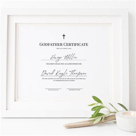 Godmother Certificate Template 100 Editable Godfather Etsy