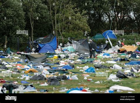 rubbish and abandoned tents left behind after the annual reading music festival little john s