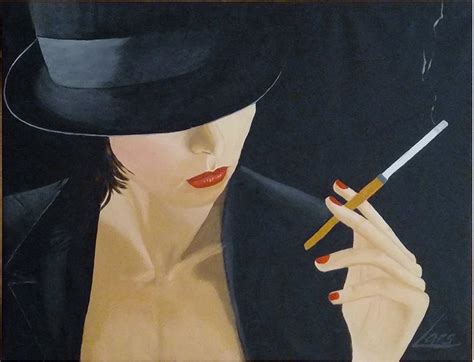 Smoking Girl Painting By Lars Berglund Pixels
