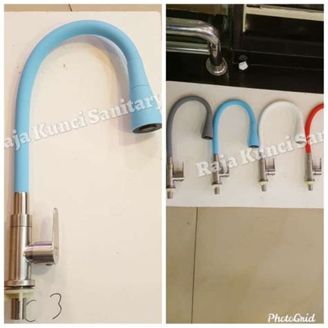 Promo Kran Keran Flexibel Cuci Piring Meja Warna Biru Stainless Sus 304