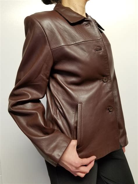 Women Lambskin Leather Jacket Button Front Closure Women Leather Blazer