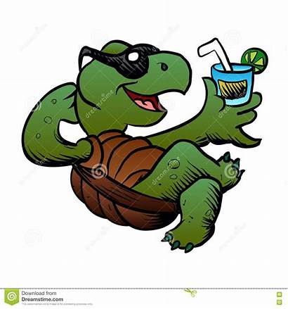 Turtle Cartoon Drink Relaxing Cocktail Clipart Tartaruga