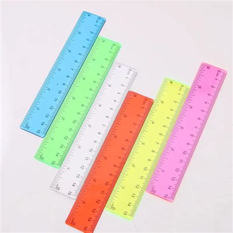 Plastic Colorful Rulers Straight Ruler Colored Safety Ruler Temu