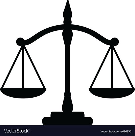 Justice Scales Royalty Free Vector Image Vectorstock