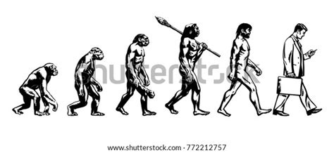 Theory Evolution Man Human Development Monkey Stock Vector Royalty