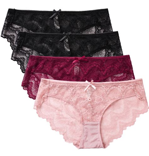 Charmo Women Plus Lace Hipster Panties Soft Underwear Briefs Pack