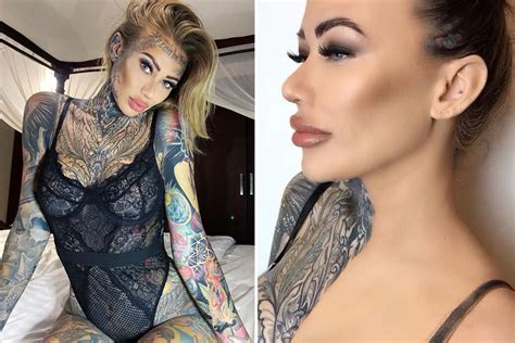 ‘britain s most tattooed woman covers half her skin with make up to show what she looks like