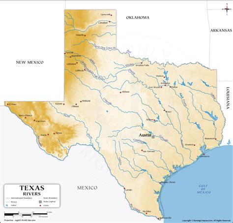 Texas River Map Texas Map With Rivers