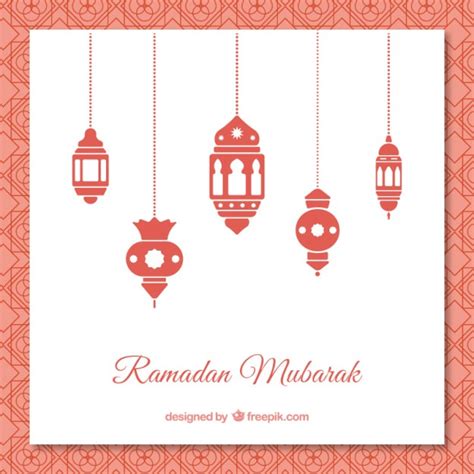 Free Vector | Ramadan background with red lamps