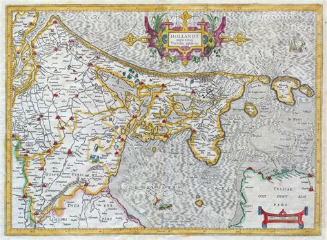 1606 Map Of Holland By Gerard Mercator