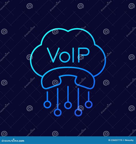 Voip Telephony Call Line Icon Vector Design Stock Vector