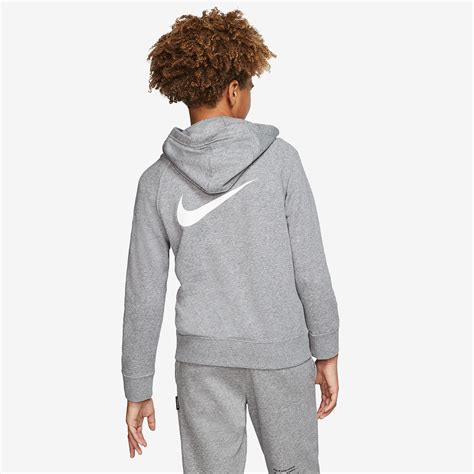 Nike Boys Sportswear Swoosh Hooded Carbon Heatherwhite Boys Clothing