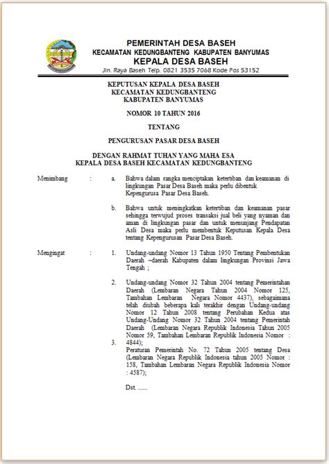 Contoh Surat Pembentukan Organisasi