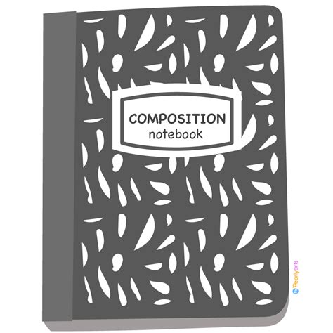 Free Black Composition Notebook Clipart Pearly Arts