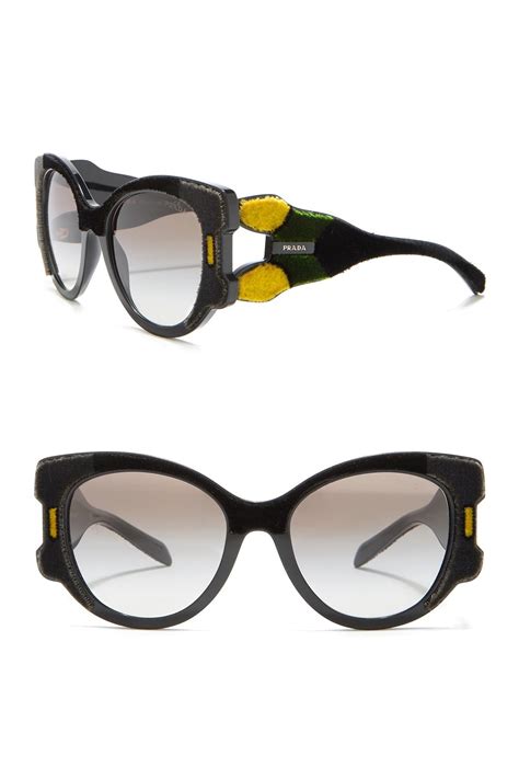 Prada Velvet 54mm Cat Eye Sunglasses In Green Lyst