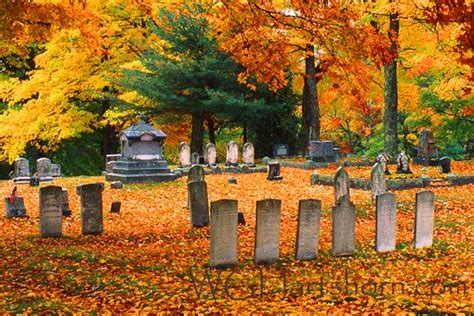 Autumn Scenes Cemetery Cemeteries