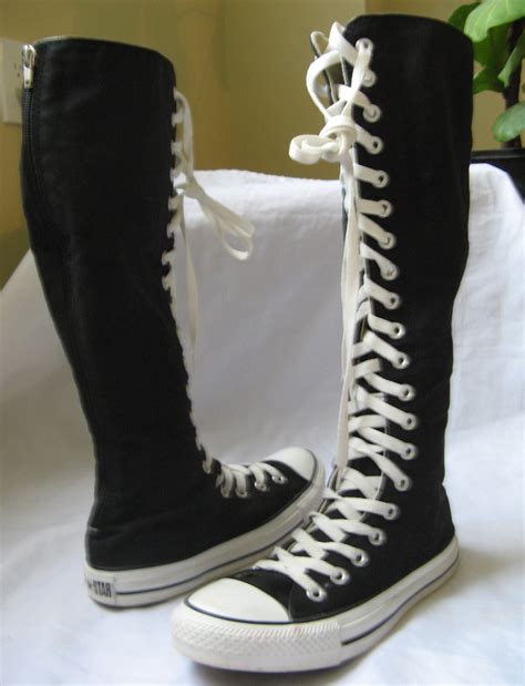 Converse All Star Chuck Taylor Black Knee High Sneakers Sweet Womens