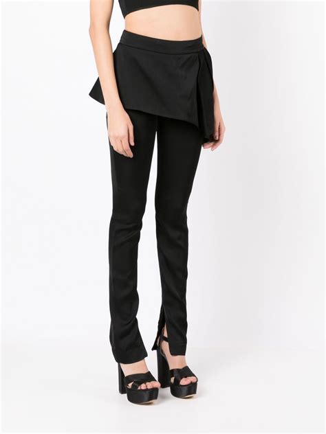 Andrea Bogosian Layered Skinny Fit Silk Trousers Farfetch