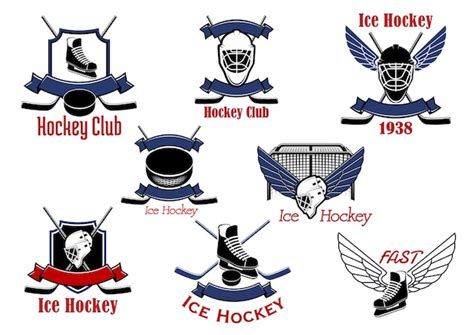 Premium Vector Ice Hockey Sport Game Icons And Symbols
