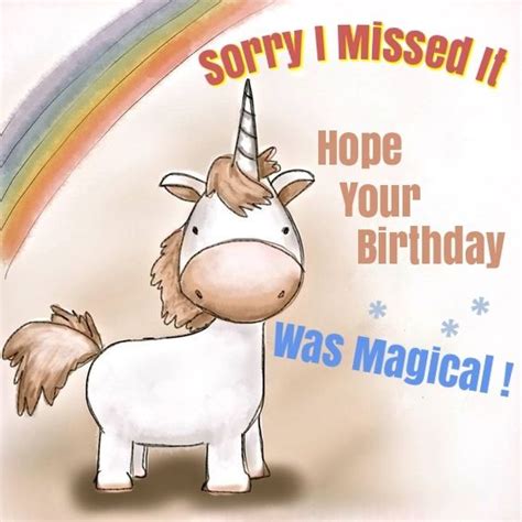 Happy Belated Birthday Unicorn Original Text By Lechezz Happy
