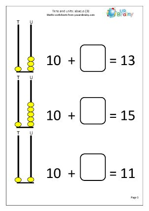 Adding tens and ones understand the place values of tens and ones. Abacus: tens and ones (3) - Reading and Writing Numbers ...