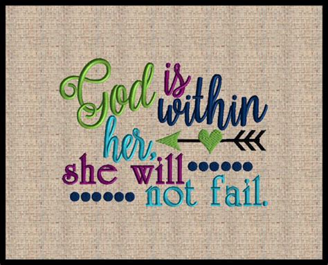 God Is Within Her She Will Not Fail Machine Embroidery Psalms Etsy
