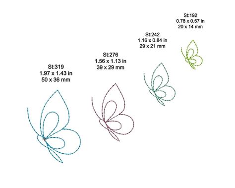 Butterfly Embroidery Designs Mini Butterflies Machine Etsy