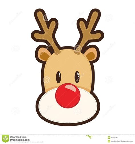 Cartoon Illustration Of Rudolph The Red Nosed Reindeer