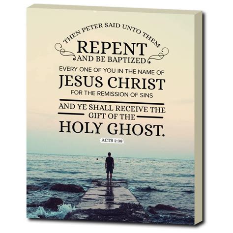 Repent And Be Baptized Canvas Acts 238 Bible Verse Printed On Ready