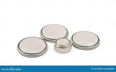 Round Battery Stock Photo Image Of Shiny Isolated White 18156708