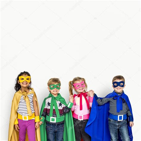 Happy Children In Superhero Costumes — Stock Photo © Rawpixel 151483874