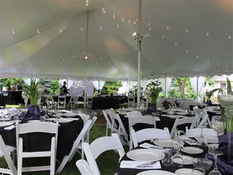40x80 Century Tent Black Tablecloth White Chair Tent