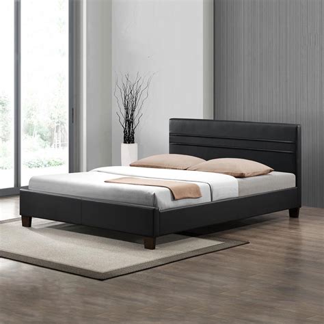 Denny Simple Modern Pu Leather Doublequeen Size Bed Frame With Slats