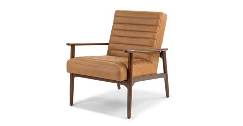 Tan Leather Chair Thetis Charme Tan Chair Article Mid Century