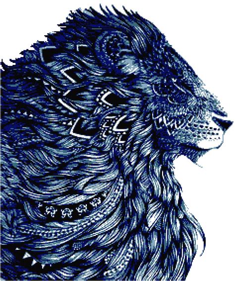 Adult Coloring Lion Counted Cross Stitch Printable Needlework