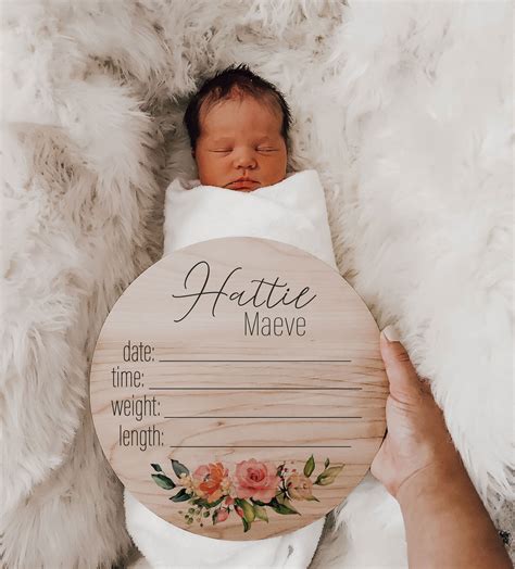 Birth Announcement Baby Announcement Name Sign Wood Sign Etsy