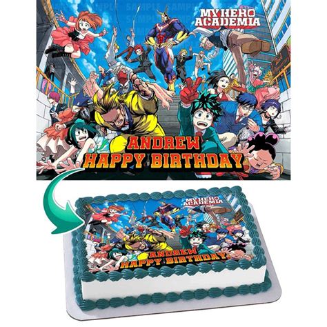 My Hero Academia 3 Edible Cake Image Topper Personalized